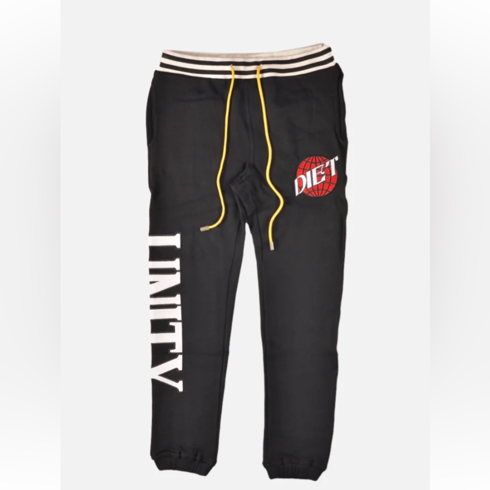 Diet Starts Monday Black Embroidered Unity Sweatpants  | Medium